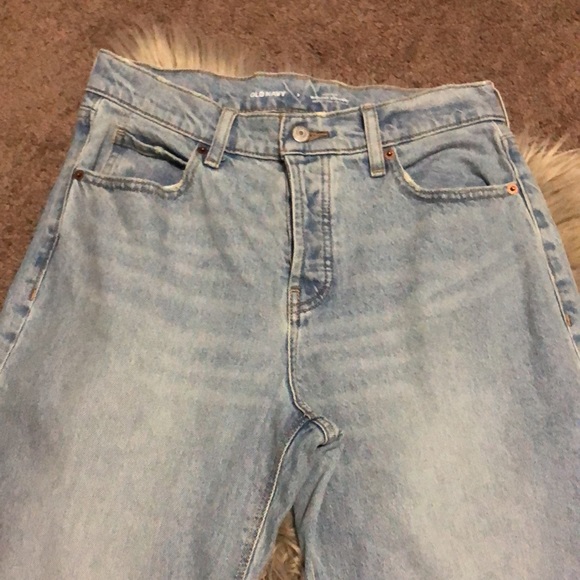 GAP Wmns Sz 2-High Rise Slouchy Straight-Raw Hem-Button Fly-Light Wash-EUC - Picture 5 of 14